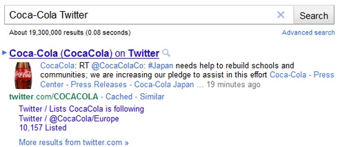 Google Sitelinks per account Twitter