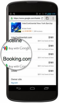 Hotel Finder mobile e prenotazione Buy With Google Wallet