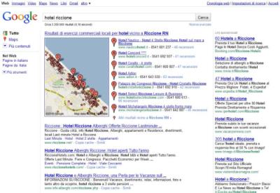 Serp Google.it Hotel Riccione - vecchio layout